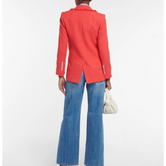 Veronica Beard Nayeli Fringe Dickey Jacket Long Line Watermelon Size 2 - Picture 16 of 16